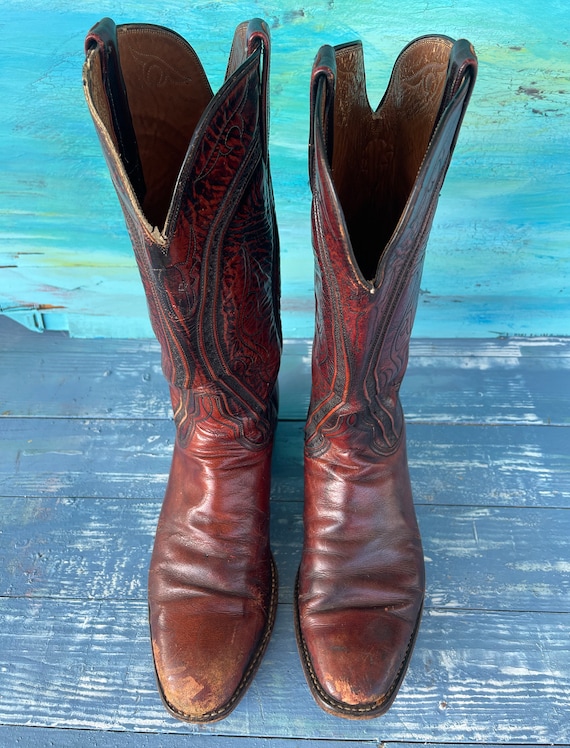 Vintage 70s Lucchese Western Cowboy Boots 8 1/2D - Etsy display picture 1