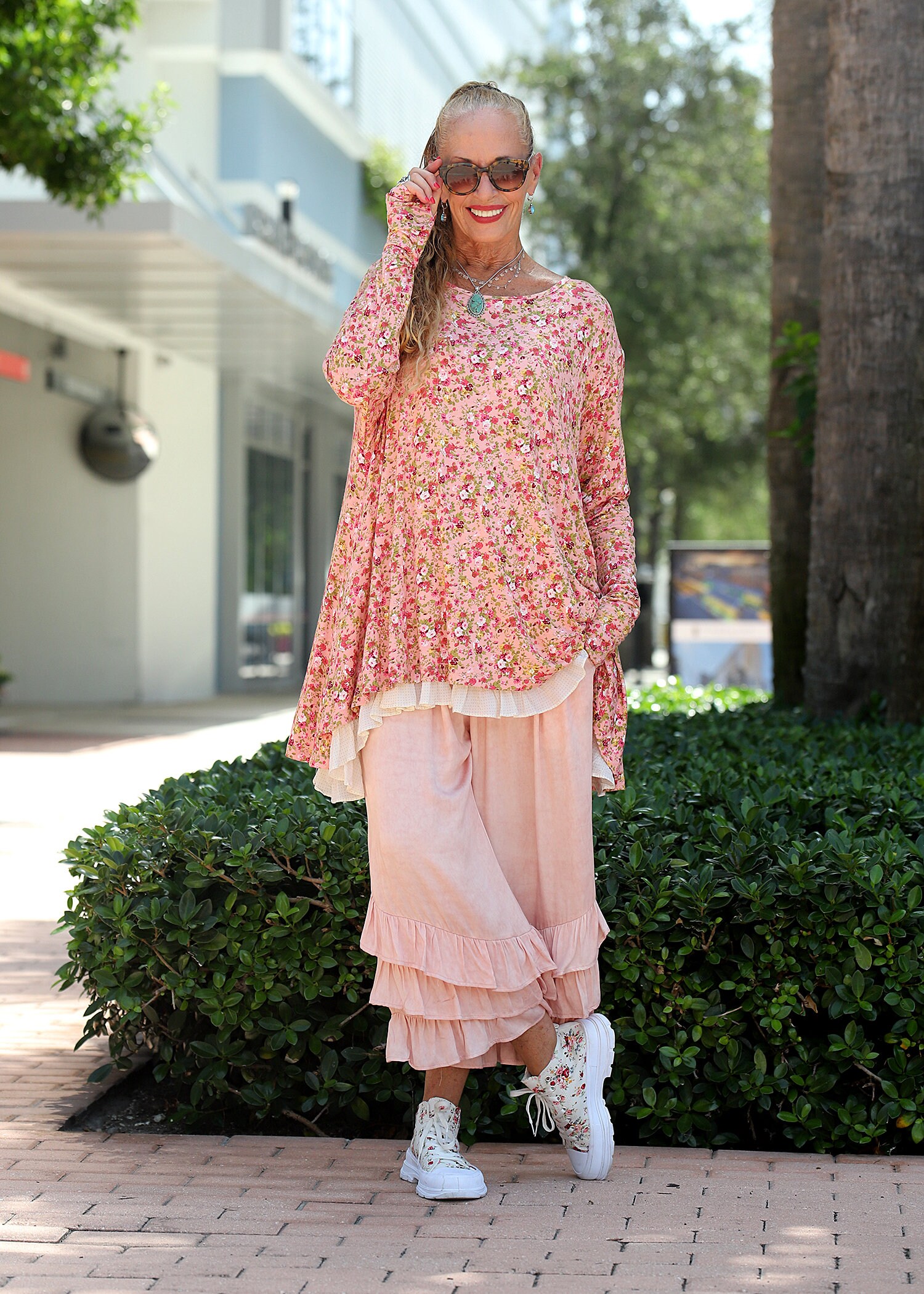 Pink Floral Flare Top: Long Sleeve Thumbhole Shirt LAST ONE! - Etsy