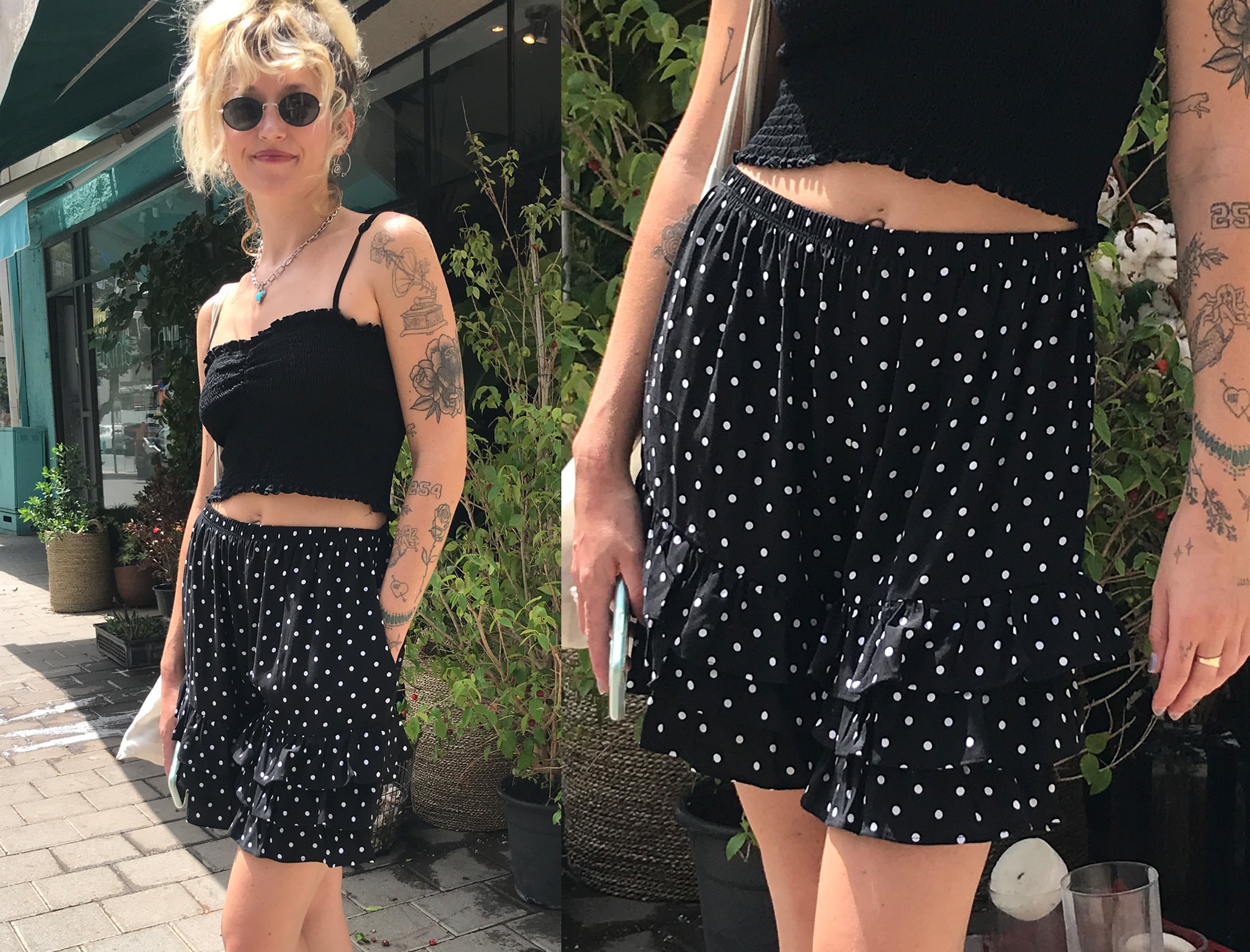 Black Polka Dot Bloomer Ruffled Shorts L-XL - Etsy