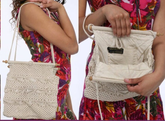 Vintage Macrame Purse Bag - image 2