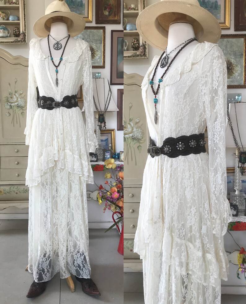 Ivory White Lace Maxi Dress/One Of A Kind image 3