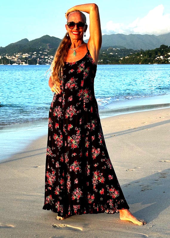 chinese dress ladies Isla Floral Petal Long Slip Dress main image 0