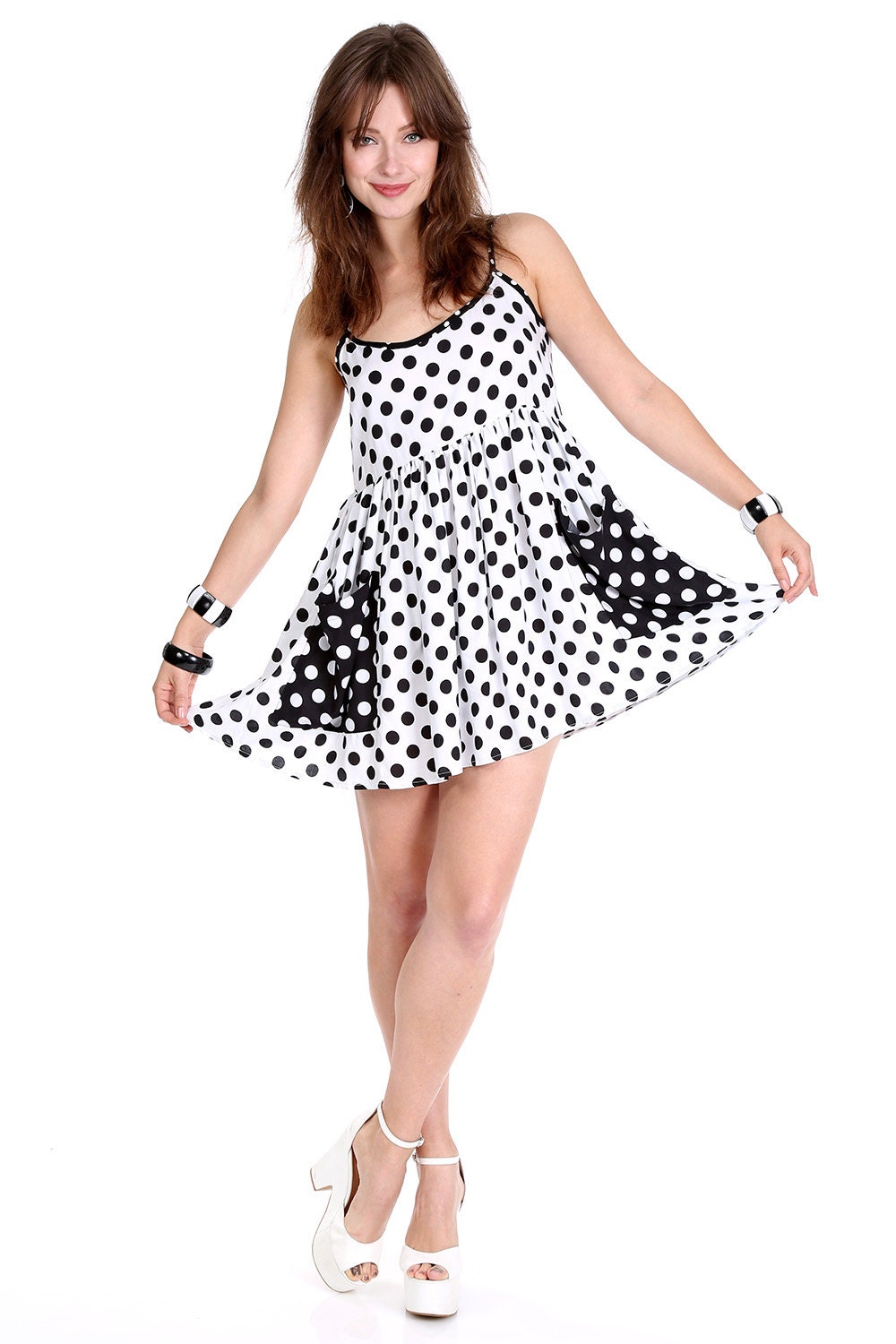 princess polly baby blue dress Capo polka-dot silk slip dress in black - Sportmax