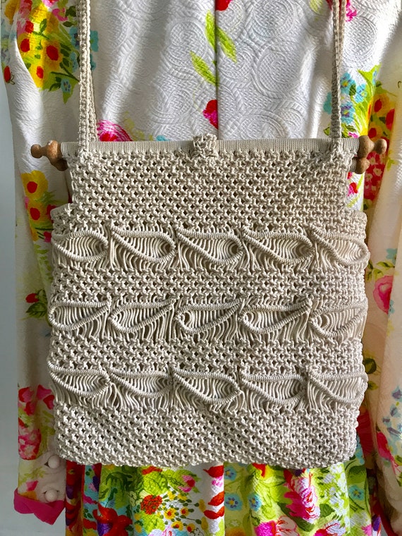 Vintage Macrame Purse Bag - image 9