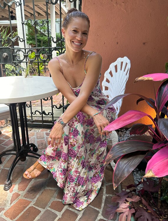 Buy Lilac Floral Maxi Dress: Lavender Boho Hippie Style (medium) Online in  India - Etsy