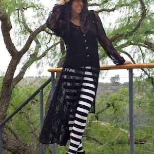 Black Lace Duster Jacket/Coat/Rita Duster