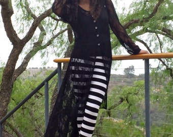 Outfit Black Lace Duster Cardigan Black Lace Duster Jacket/coat