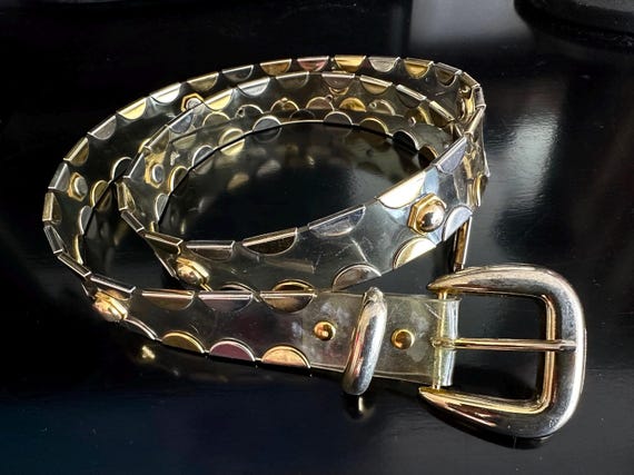Vintage 60s Clear Plastic Gold and Silver Waist Belt - Etsy display picture 3