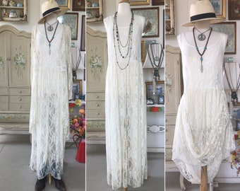 Ivory White Lace Maxi Dress/One Of A Kind