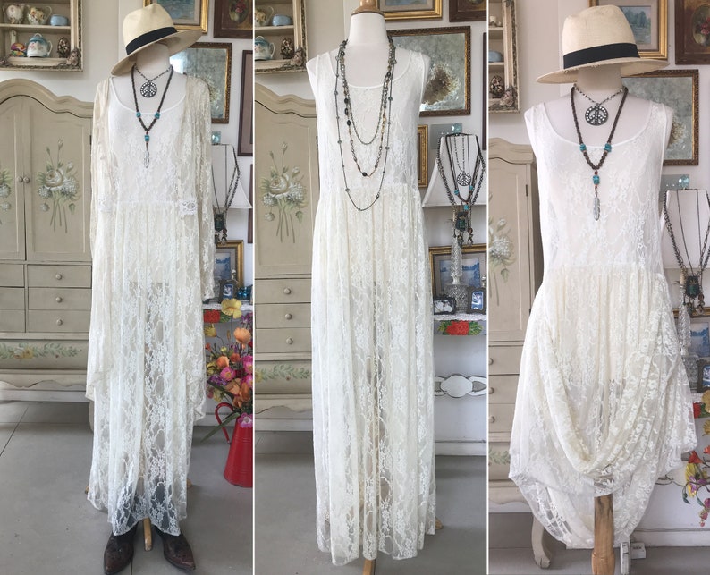 Ivory White Lace Maxi Dress/One Of A Kind image 1