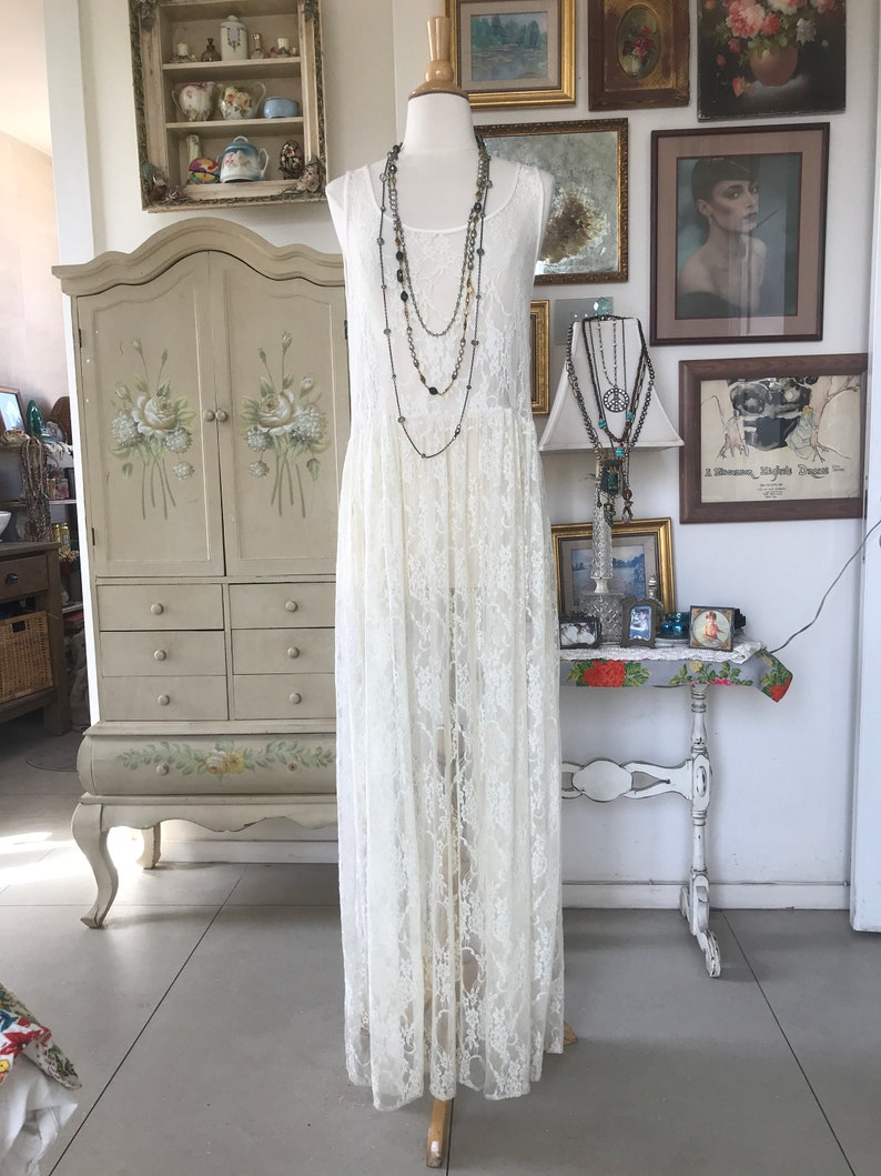 Ivory White Lace Maxi Dress/One Of A Kind image 9