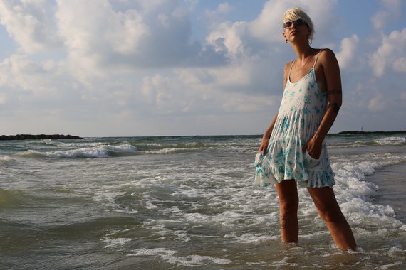 samantha beach dress Saltwater Maxi Dress Natural/Blue / S main image 1