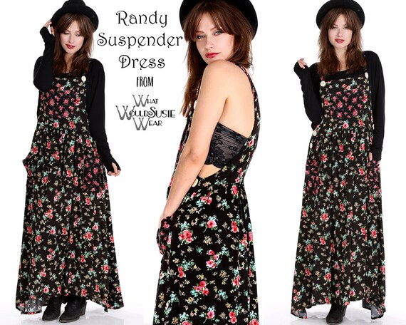 suspender maxi dress