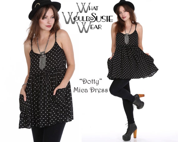 black dotty dress