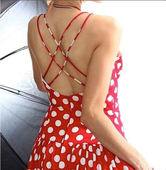 80's Retro Red Polka Dot Dress - Gem