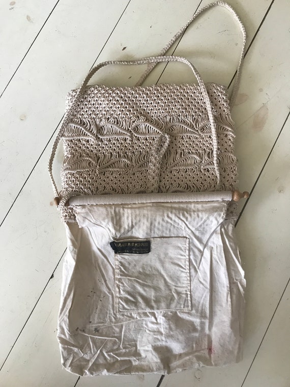 Vintage Macrame Purse Bag - image 7