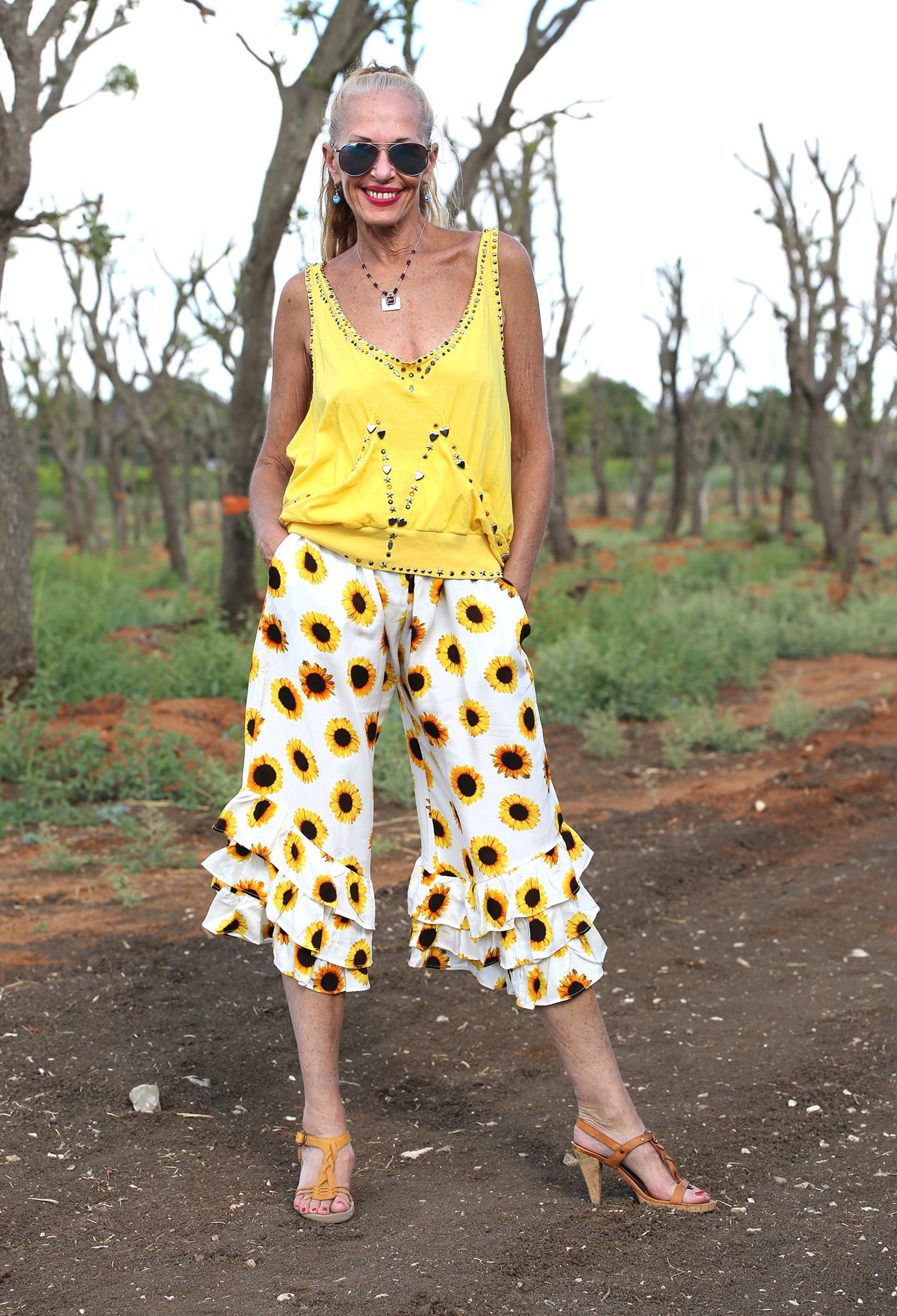Sunflower Pantaloonie Bloomer Pants/ruffle Pants/capri Pants Etsy