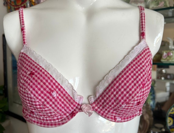 Vintage 70s Red and White Gingham Daisy Dukes Bra… - image 2