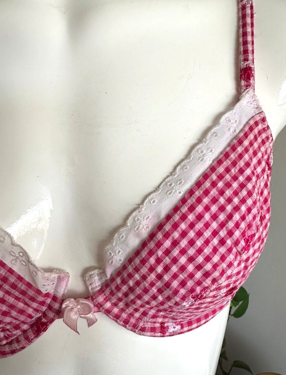 Vintage 70s Red and White Gingham Daisy Dukes Bra… - image 5