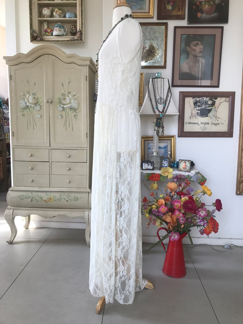 Ivory White Lace Maxi Dress/One Of A Kind image 7