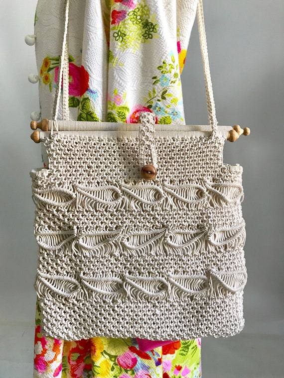Vintage Macrame Purse Bag - image 4