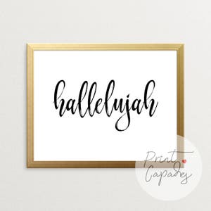 Hallelujah, Scripture Wall Art, Bible Verse Wall Art, Christian Wall Art, Spiritual Art, Rejoice Always, Printable Art, Christian Gifts