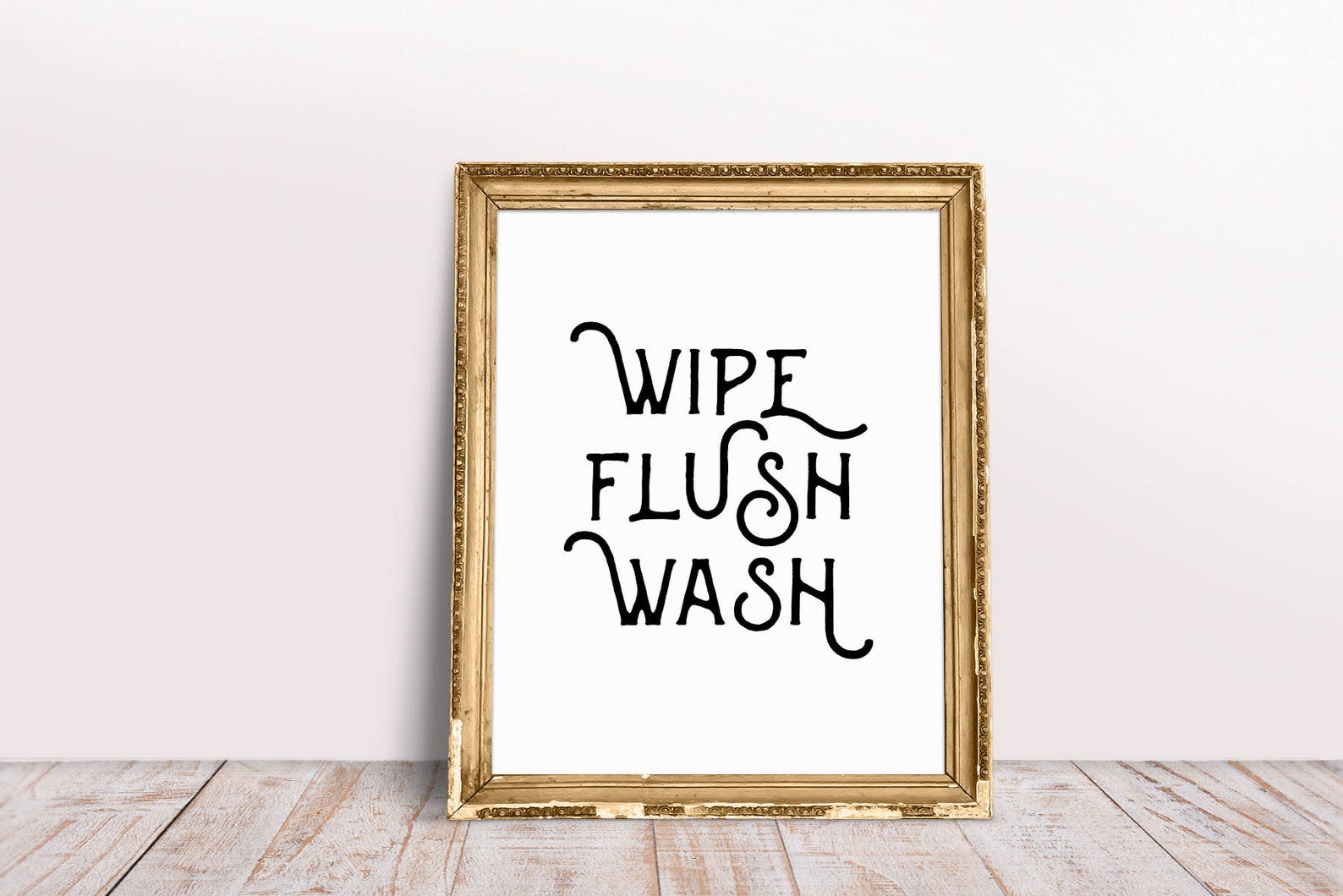 PRINTABLE ART, Wipe Flush Wash, Bathroom Wall Art, Bathroom Art ...