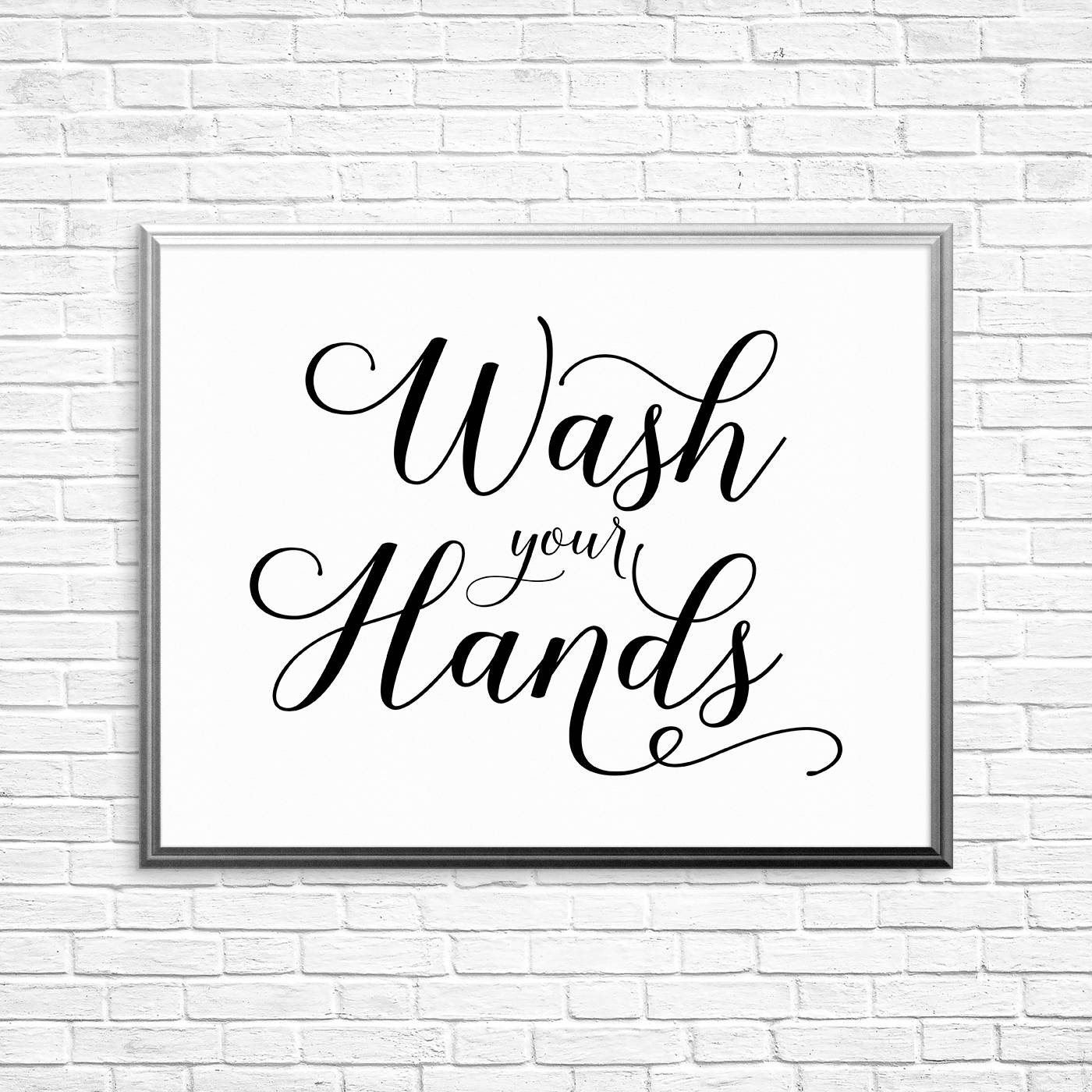 PRINTABLE ART, Wash Your Hands, Bathroom Wall Art, Bathroom Art