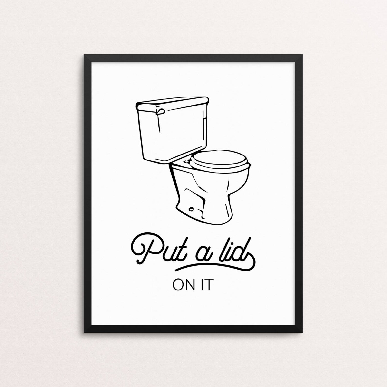 PRINTABLE ART Put A Lid on It Bathroom Wall Art Bathroom Etsy
