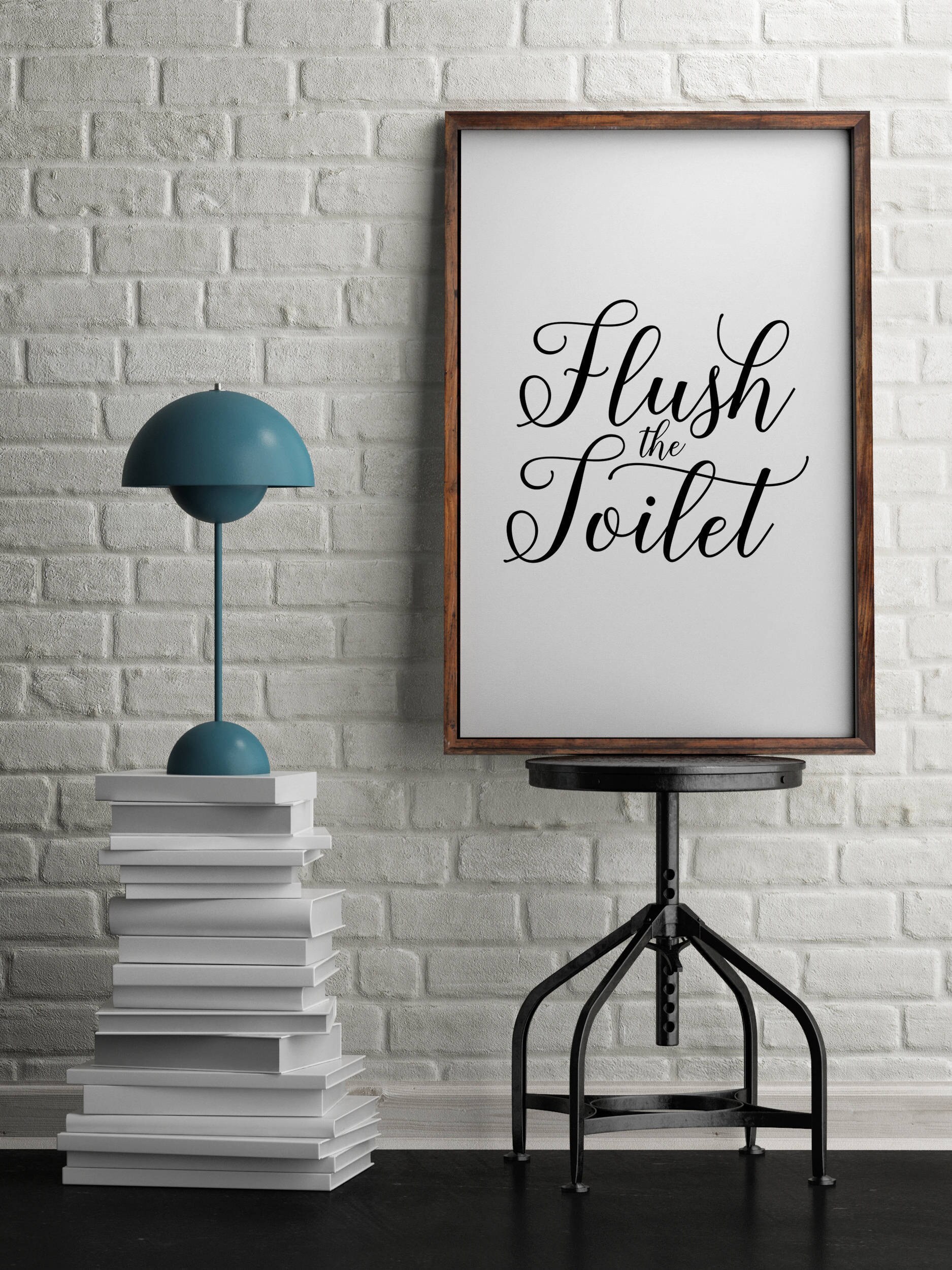 PRINTABLE ART Flush The Toilet Bathroom Wall Art Bathroom Etsy