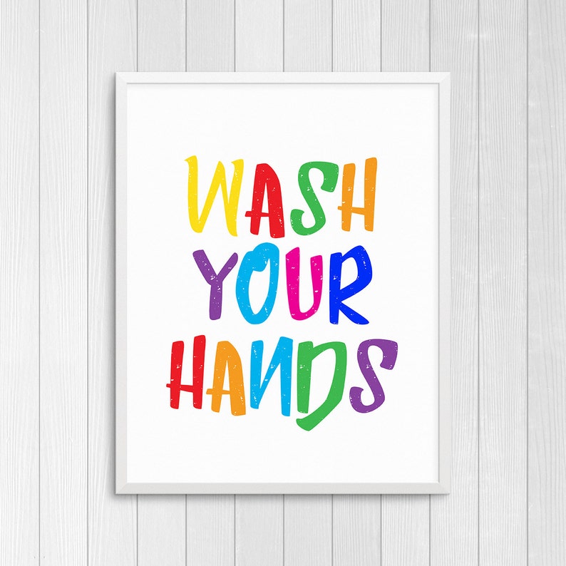 Printable Art Bathroom Wash Hands
