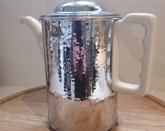 THERMISOL FURSTENBER Deco Hammered Silver Insulated Coffee Pot/Tea Pot,