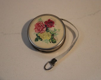 Rare Antique Germany West Zone Floral Cloth tape measure 1940's