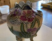 MORIAGE NIPPON Porcelain NARCISSUS Vase Ovoid, with Tripod Base and Floral Decoration
