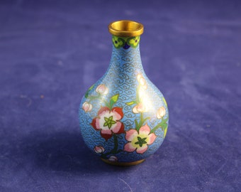 Cloisonne Vase, Pear Shape Bottle, 4 Inches