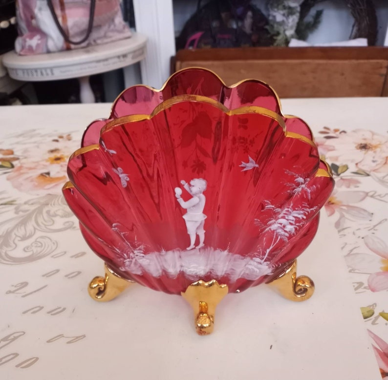 Mary Gregory Cranberry Vase Ruby Glass Vase - Etsy