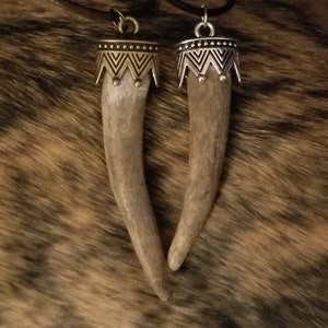 Custom &quot;Artemis&quot; Hand-crafted Deer Antler Pendant Necklaces