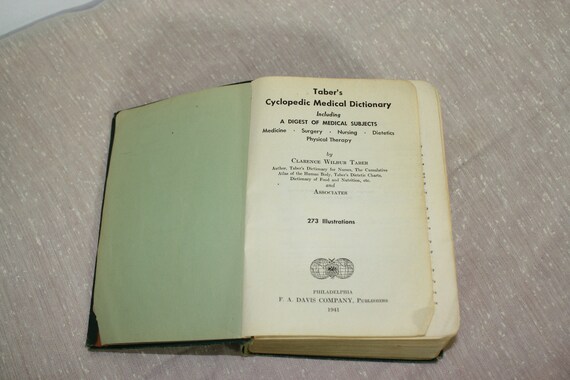 Tabers Cyclopedic Medical Dictionary Clarence Wilbur Taber 1941 - 