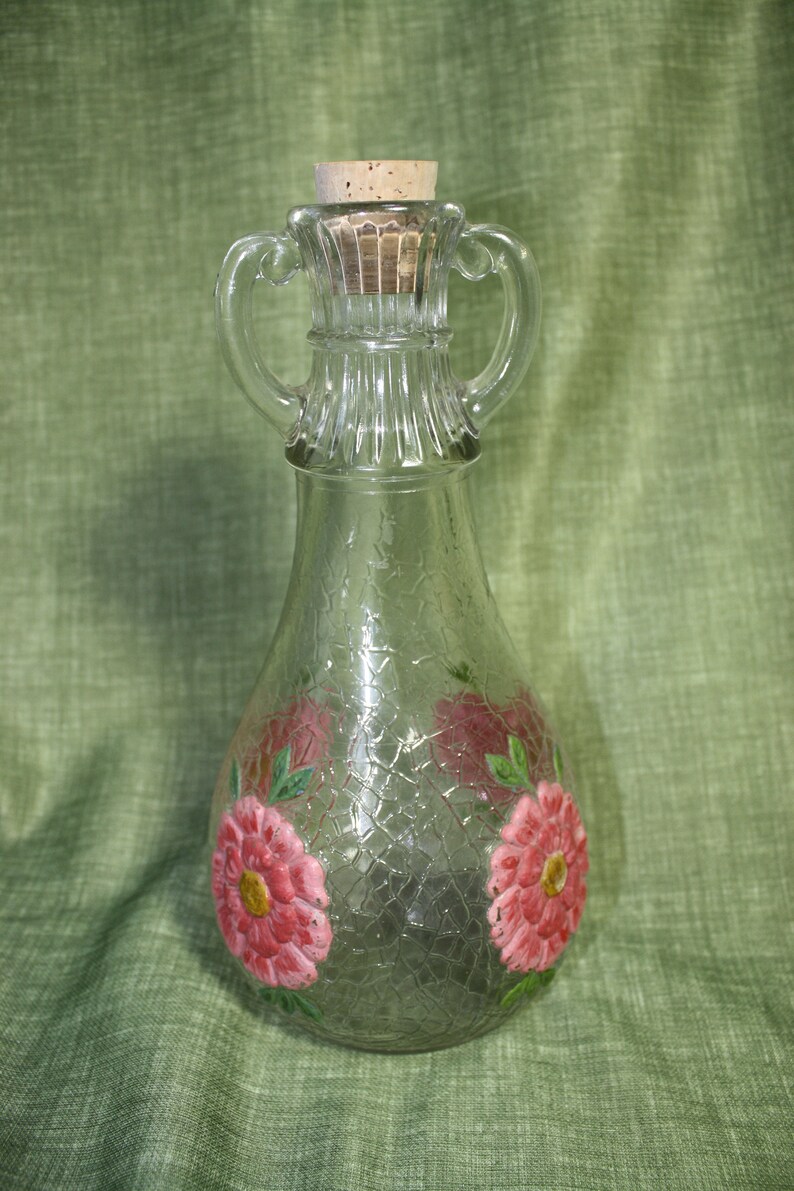 Vintage White House Vinegar Bottle Two Handled Crackle Finish Etsy