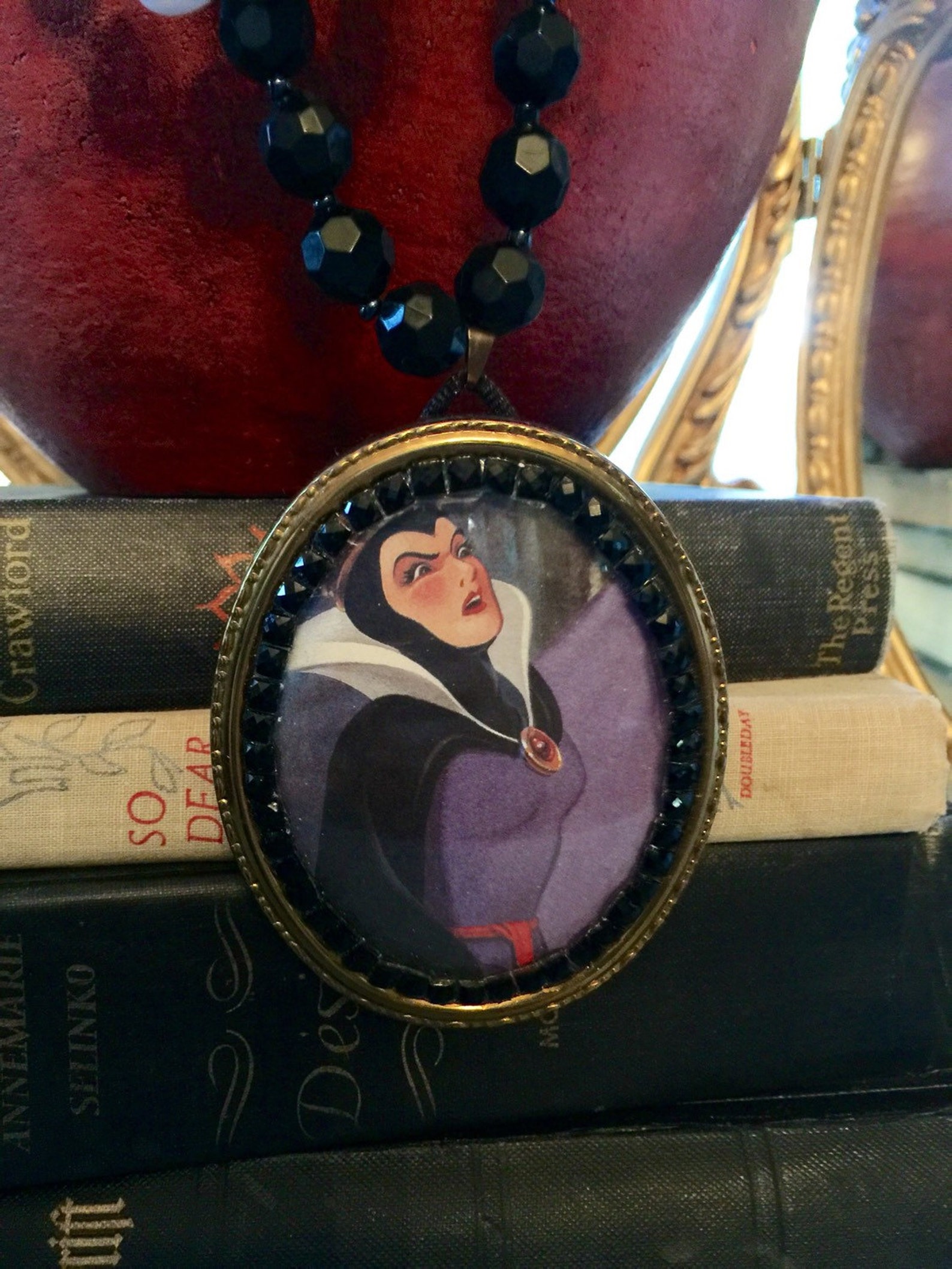 Vintage Disney Storybook Evil Queen Necklace Etsy