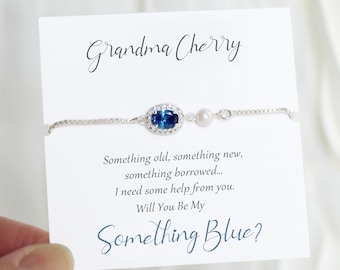 Be my Something blue wedding day gift jewelry proposal, Grandma jewelry gift, Mother of the bride gifts,mother day gift ideas with gift card