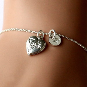 Tiny Silver Locket Bracelet, make a wish, initial gifts for girlfriend, best friend, Valentines gift, Wedding , Bridesmaid Bracelet Jewelry