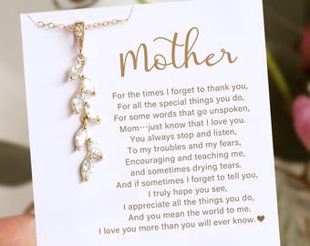 Mother day Gift, Mother of The Bride jewelry Gift from Daughter, thank you gifts, family necklace, gift card and box include