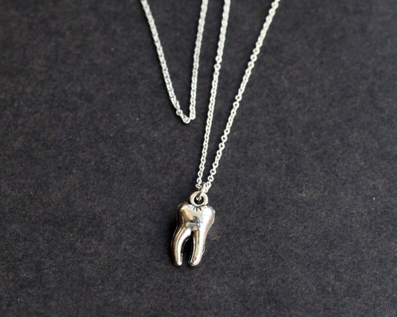 Tooth necklace cute silver tooth necklace Etsy