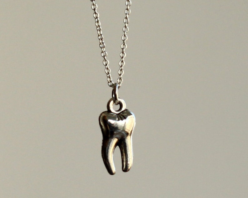 Tooth necklace cute silver tooth necklace Etsy