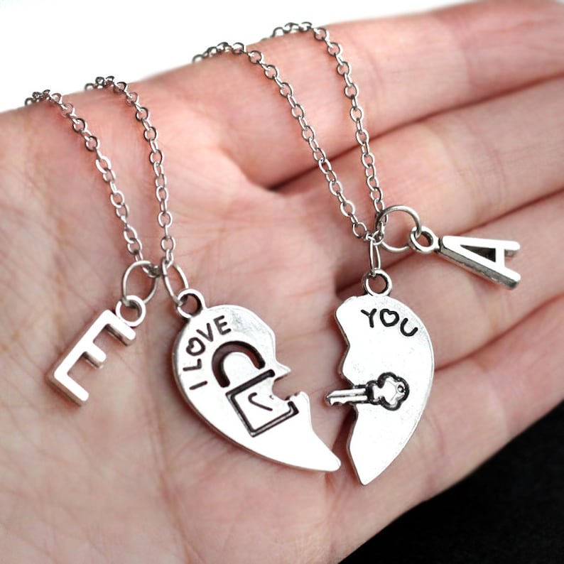 His and her necklace boyfriend girlfriend gift valentines ...