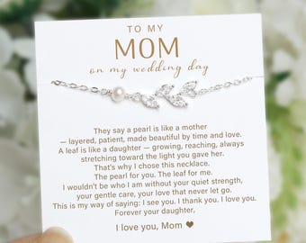 To My Mom on My Wedding Day, Gift for mom on wedding day from daughter, mother of the bride gift from daughter, gift card and box include