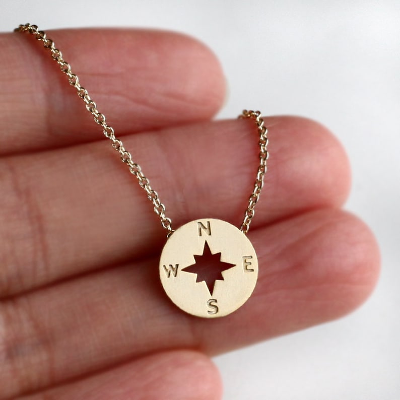 Best Friends tiny Compass Journey Necklace Compass Necklace BFF Gift Graduation Friendship Necklace christmas gift sister