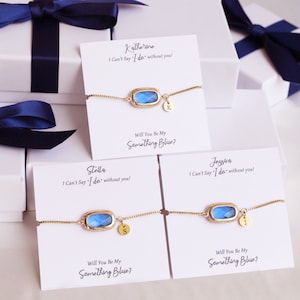 Something Blue Bridesmaid bracelet, Best friend Bracelet Gifts, something blue bridal shower, Bridesmaid jewelry proposal, flower girl gifts