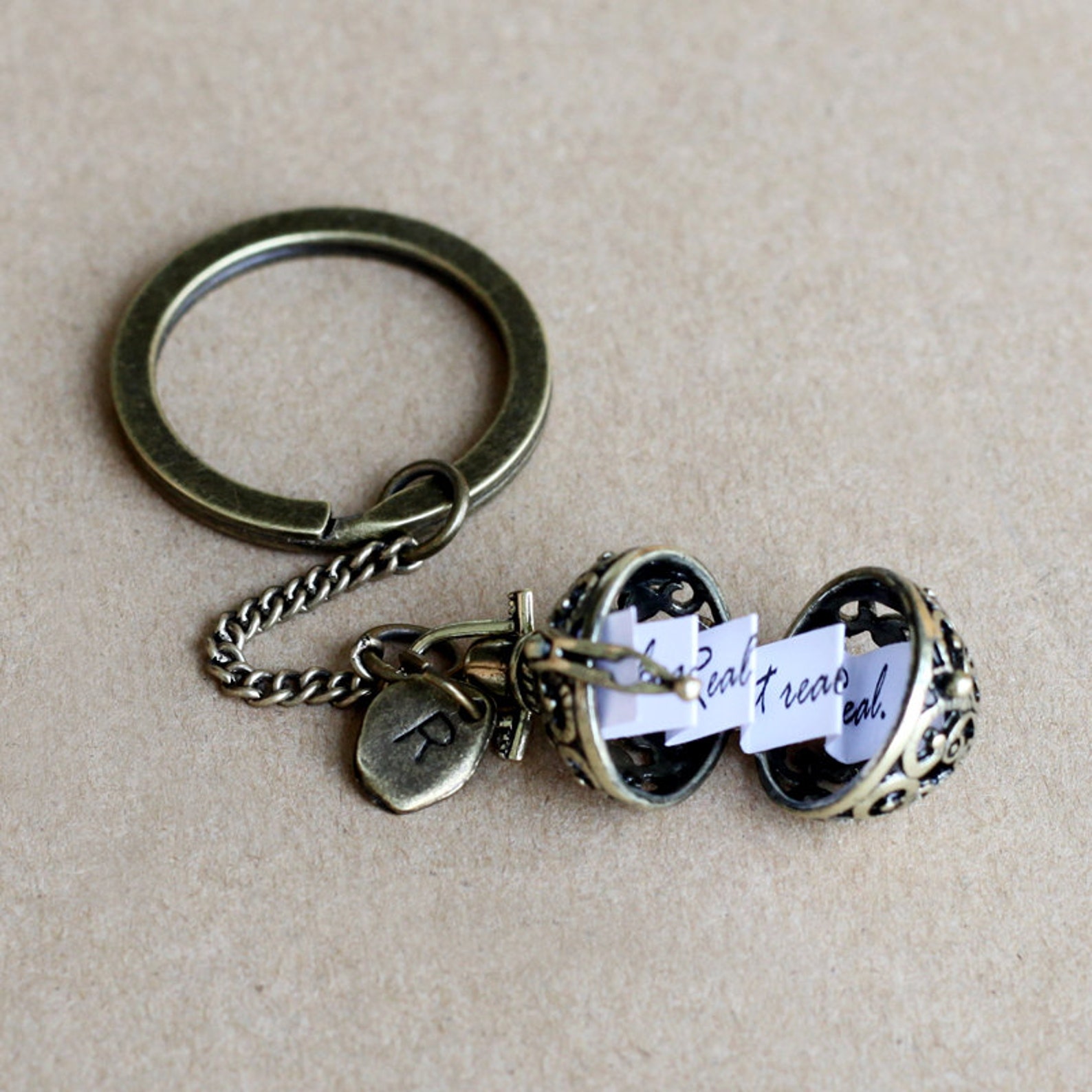 Secret Message Keychain boyfriends Gift antique brass Etsy